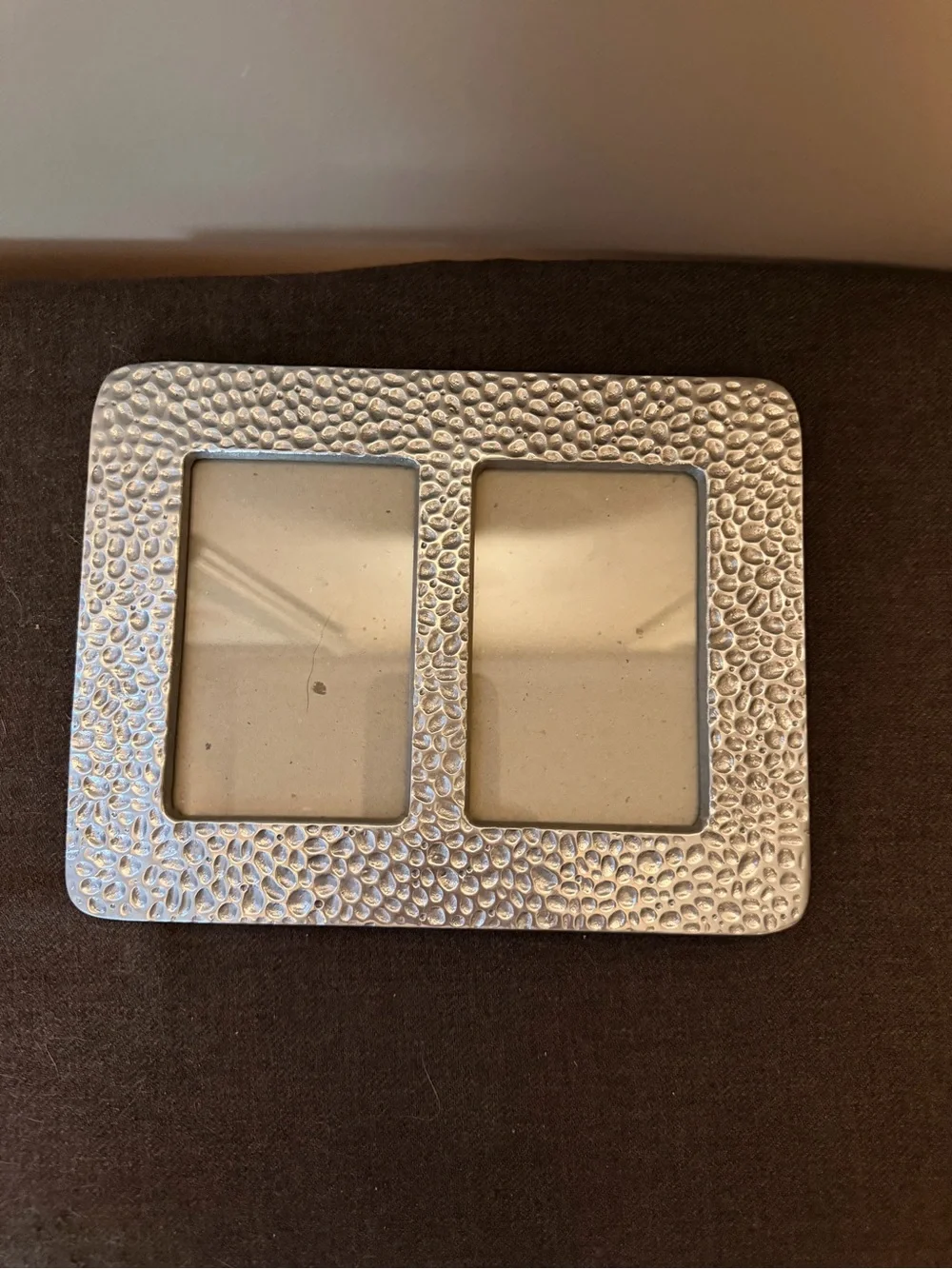 Silver Textured Double Photo Frame - Home Accents